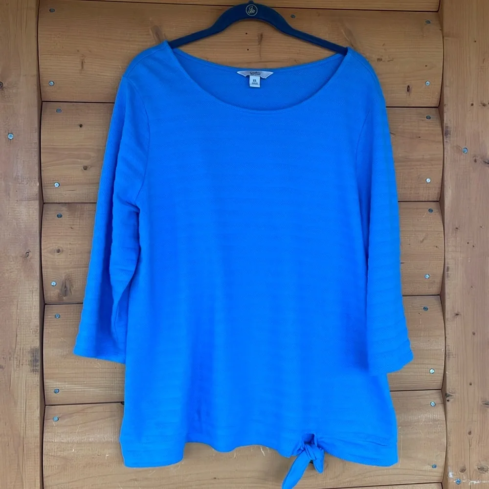 Croft & Barrow plus size XXL textured top with tie bottom. Gently used condition - Picture 5 of 10